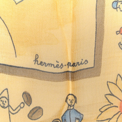 Hermes Silk Retour A'Laterre Pocket Square 3 of 5