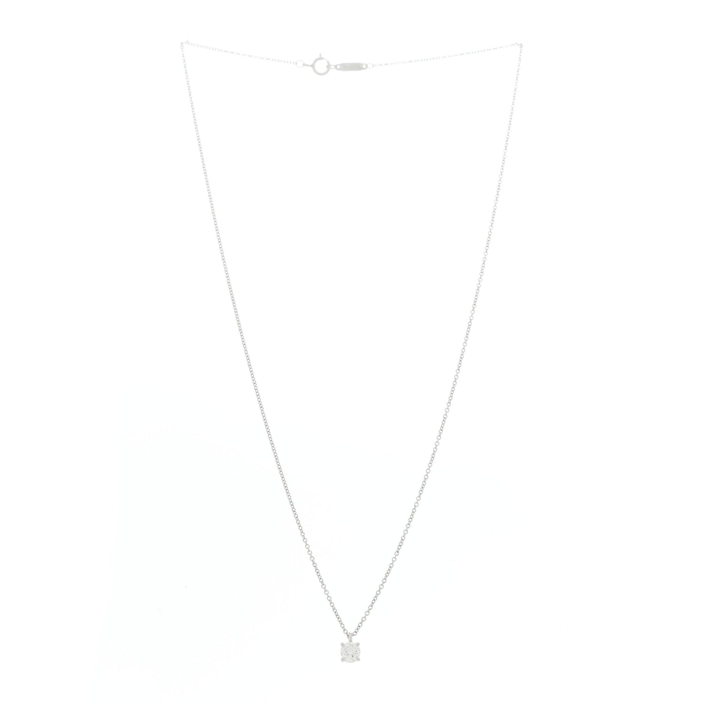 Platinum Diamond .33ct Solitaire Pendant Necklace