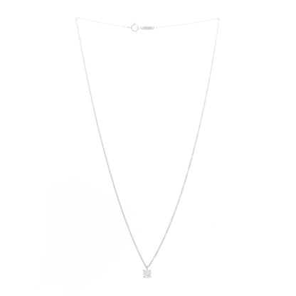 Tiffany Platinum Diamond .33ct Solitaire Pendant Necklace 3 of 6