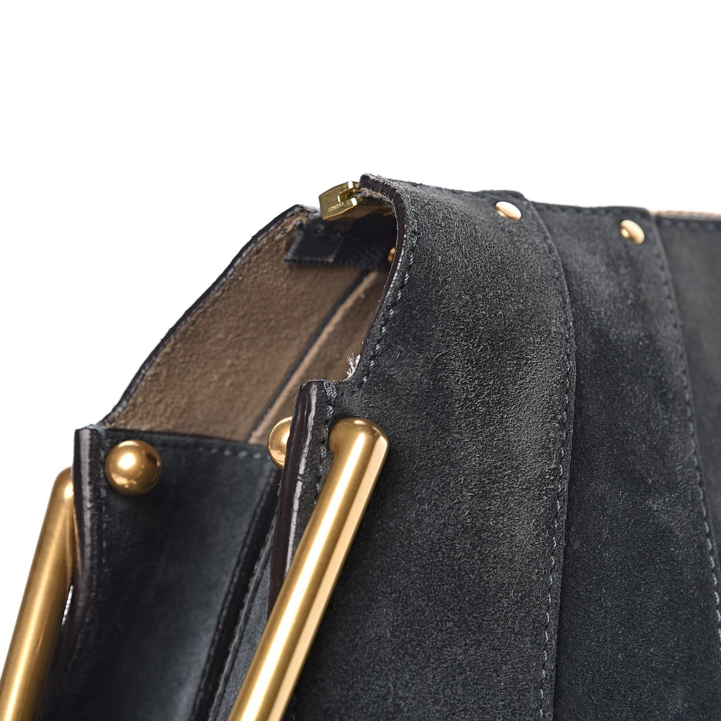 Calfskin Suede Small Hayley Hobo Silver Blue