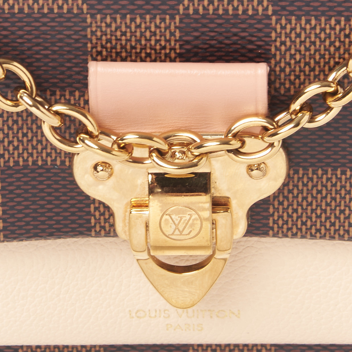 Louis Vuitton Damier Ebene Vavin Chain Wallet Creme 8 of 9