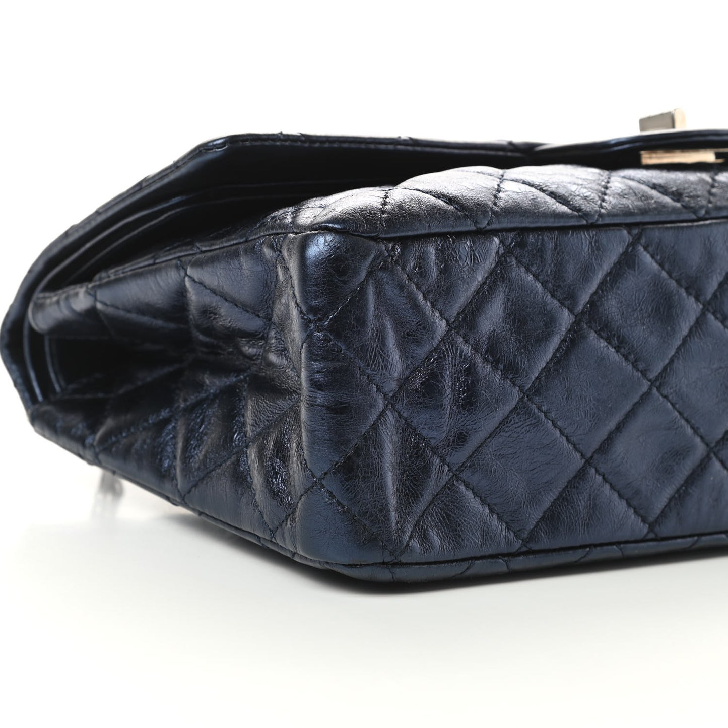 Metallic Aged Calfskin Quilted 2.55 Reissue 227 Flap Blue