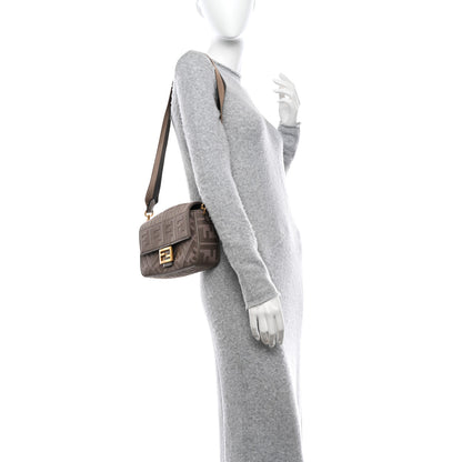 Fendi Canvas Vitello King FF Embroidered Baguette Nuvola 2 of 11