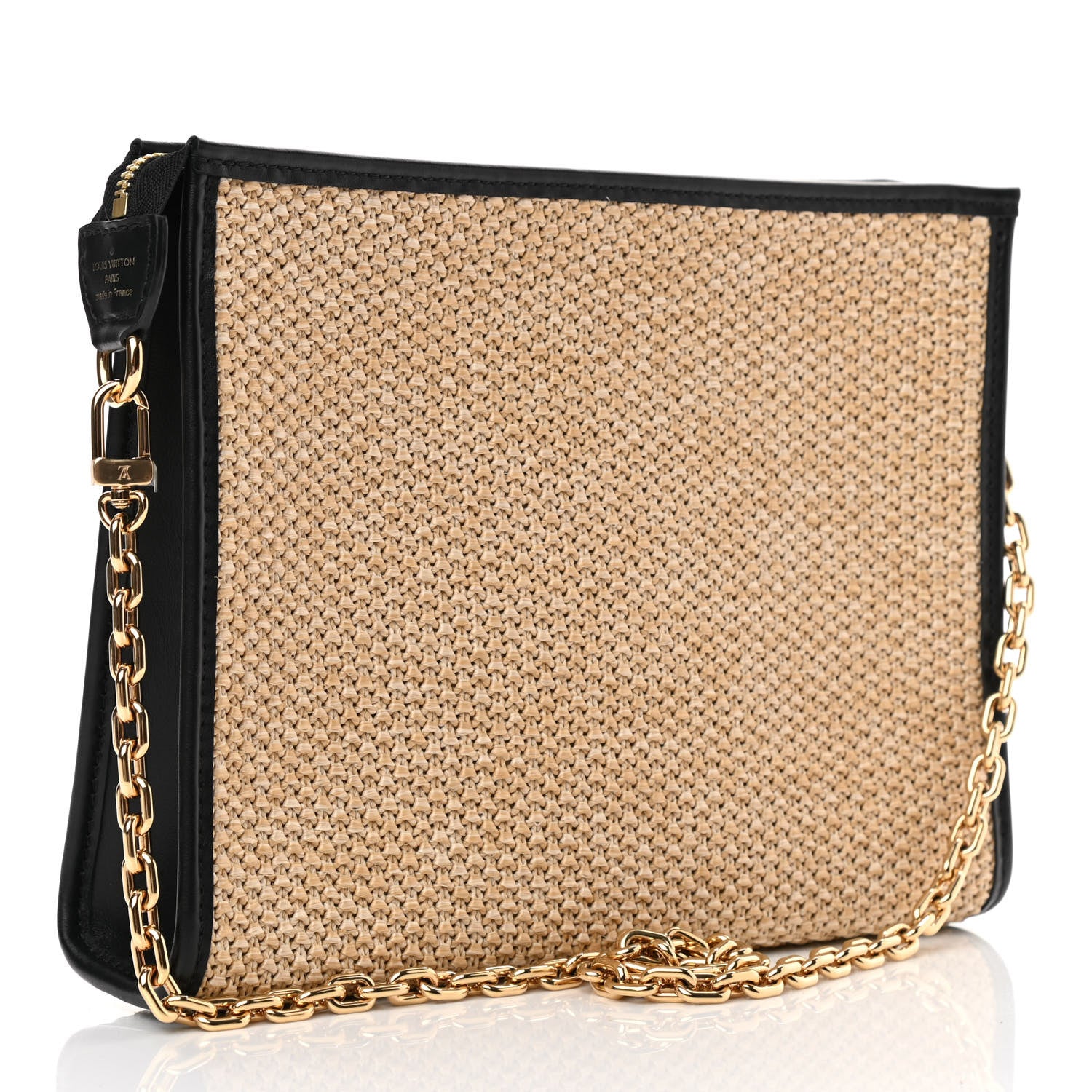 Louis Vuitton Raffia Calfskin Monogram Giant Pouch 3 of 9