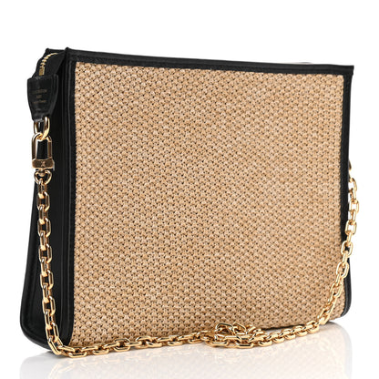 Louis Vuitton Raffia Calfskin Monogram Giant Pouch 3 of 9