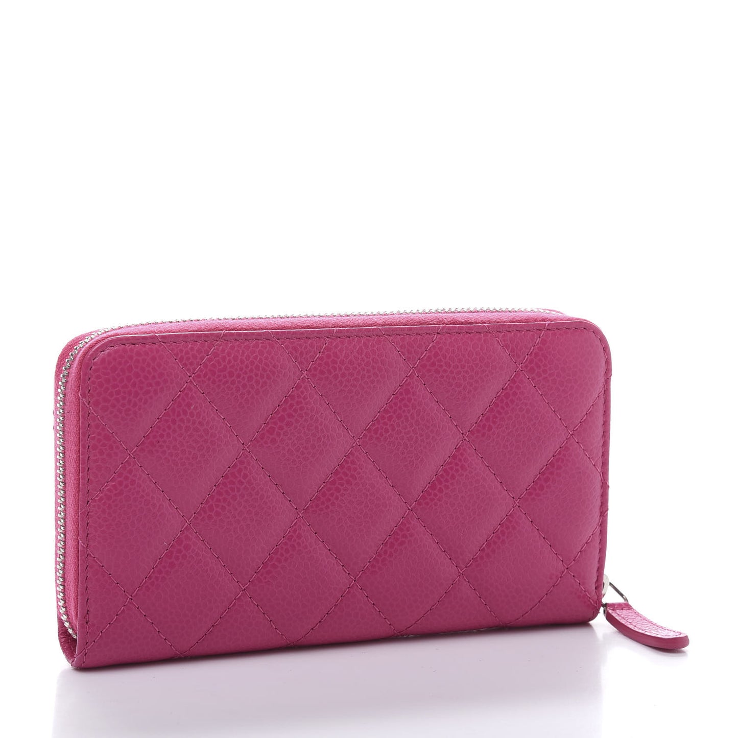 Caviar Quilted Medium Zip Around Wallet Pink