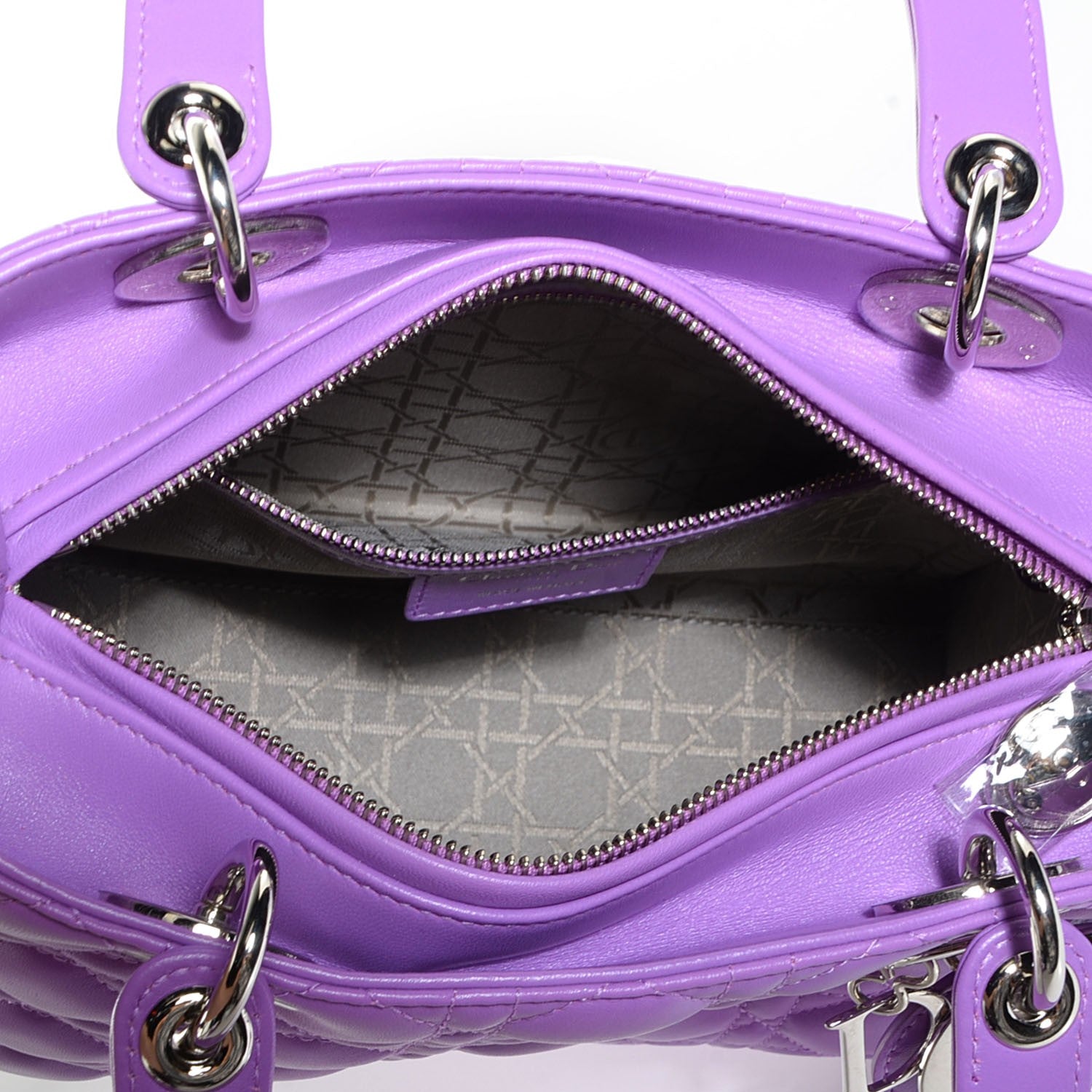 Christian Dior Lambskin Cannage Medium Lady Dior Purple 5 of 7