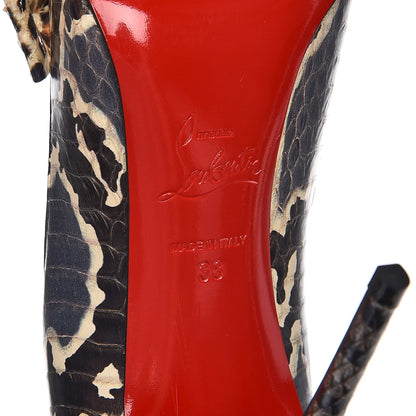 Christian Louboutin Ayers Watersnake Madame Menodo 100 Pumps 38 Black Gold 7 of 8
