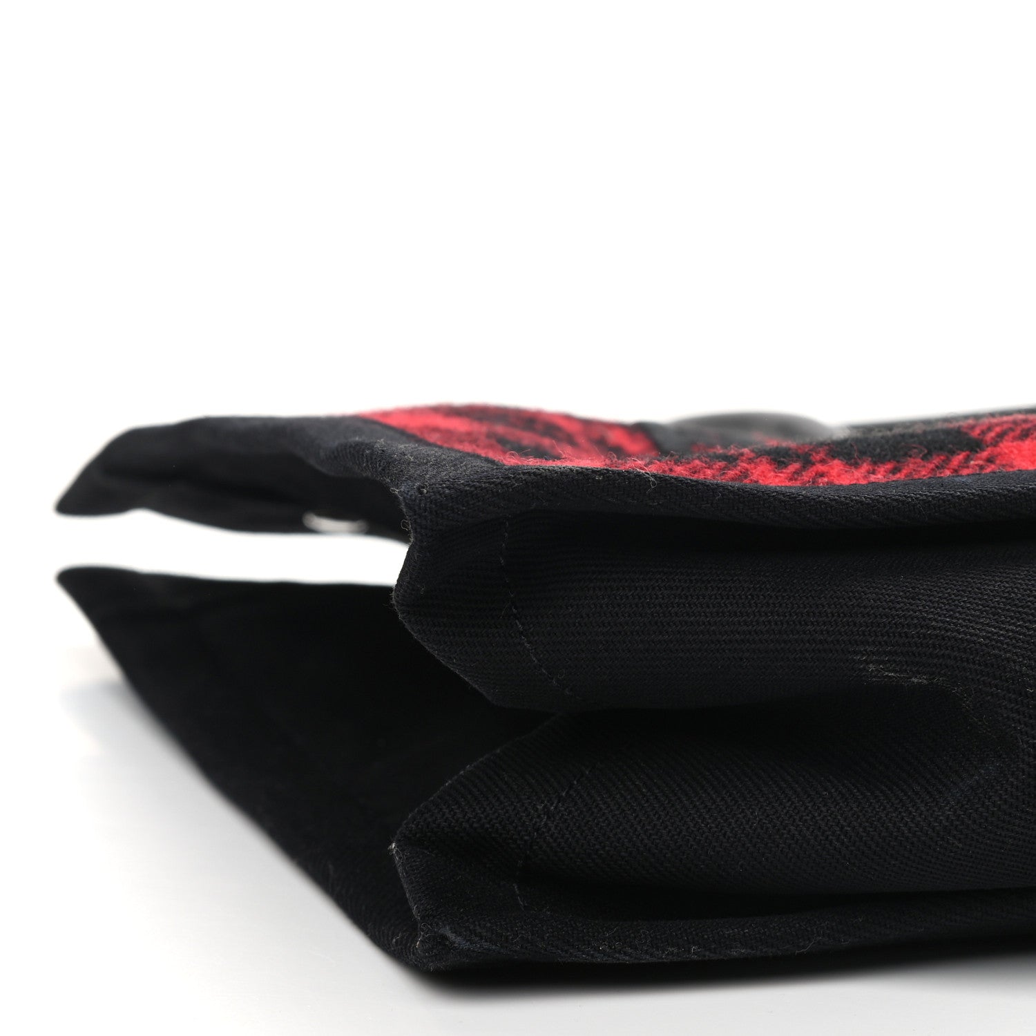 Saint Laurent Wool Tartan Rive Gauche Tote Red Black 9 of 10