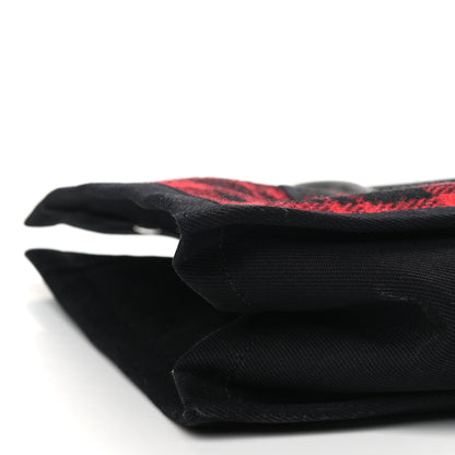 Saint Laurent Wool Tartan Rive Gauche Tote Red Black 9 of 10