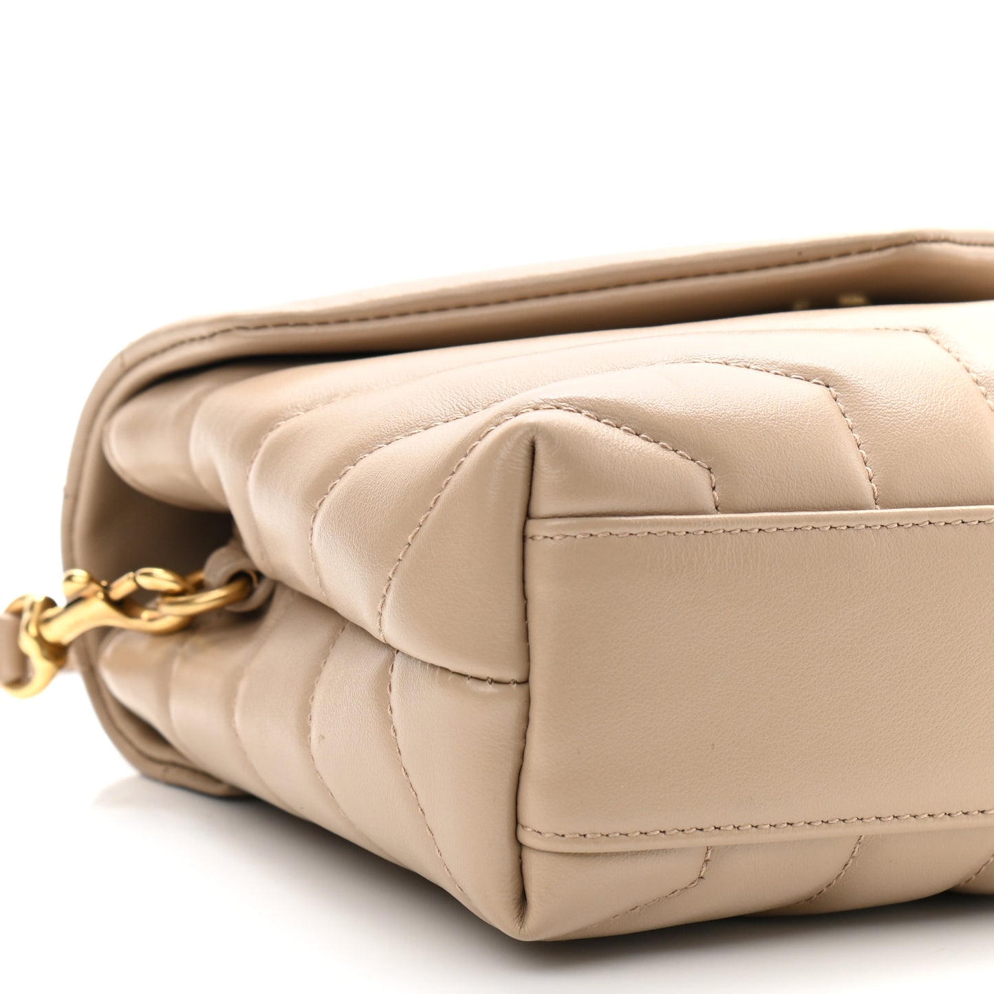 Calfskin Y Quilted Monogram Toy Loulou Crossbody Bag Latte