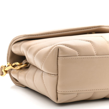 Saint Laurent Calfskin Y Quilted Monogram Toy Loulou Crossbody Bag Latte 10 of 11