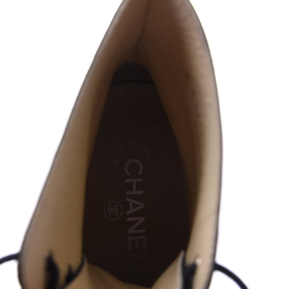 Chanel Patent Calfskin Lace Up Short Boots 39 Black 7 of 11