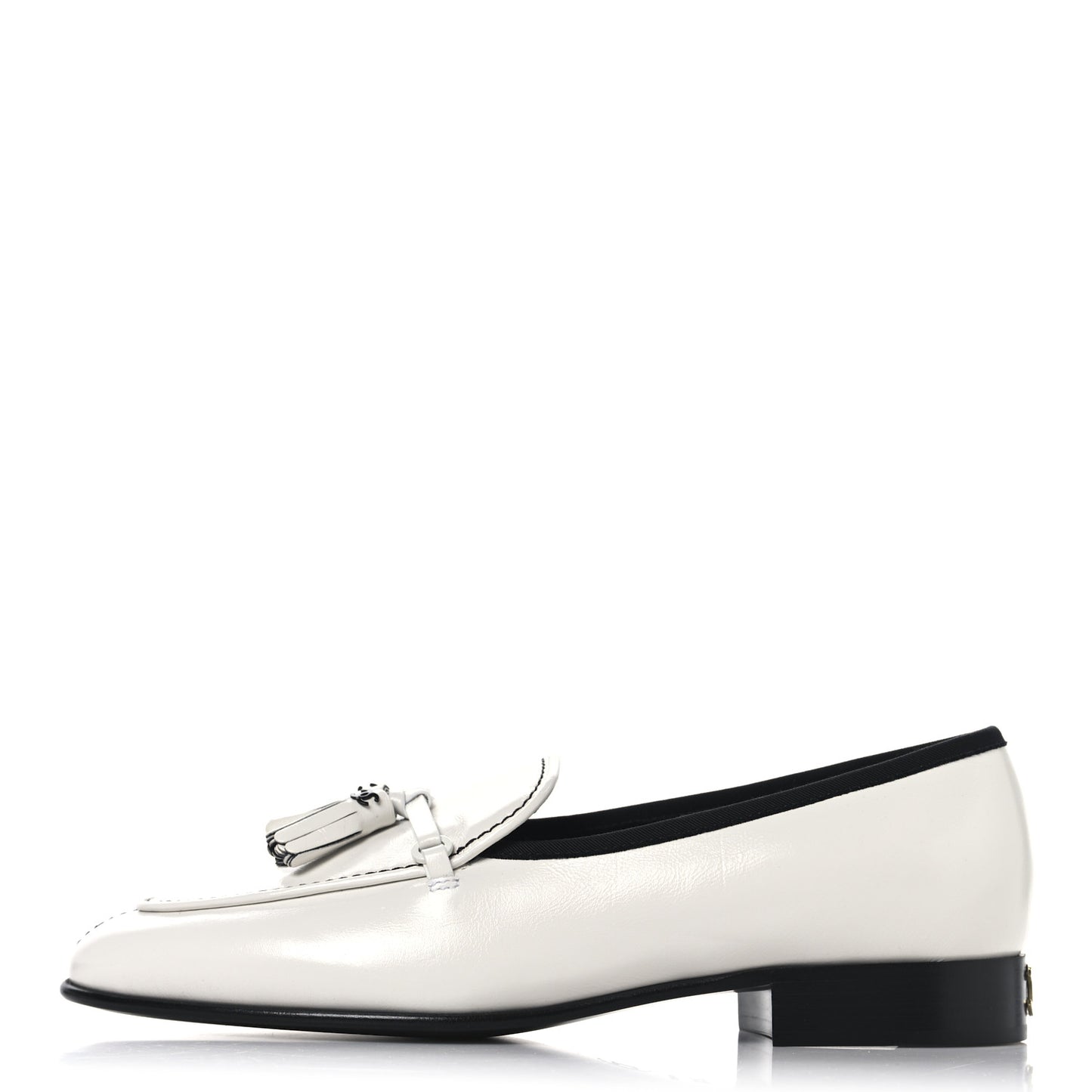 Calfskin Tassel Moccasin Loafers 38.5 White