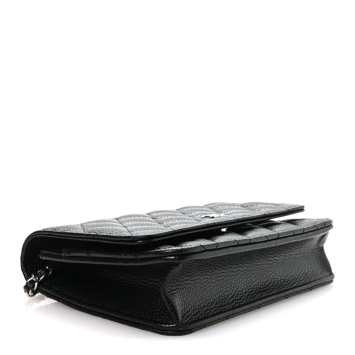 Lambskin Quilted Wallet On Chain WOC Black