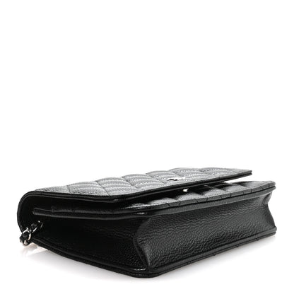 Chanel Lambskin Quilted Wallet On Chain WOC Black 4 of 12