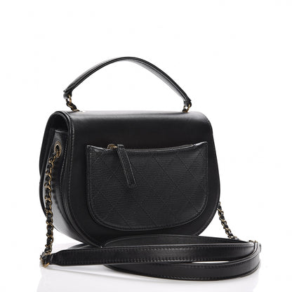 Chanel Shiny Calfskin Goatskin Quilted Small Coco Curve Messenger Flap Black 3 of 8