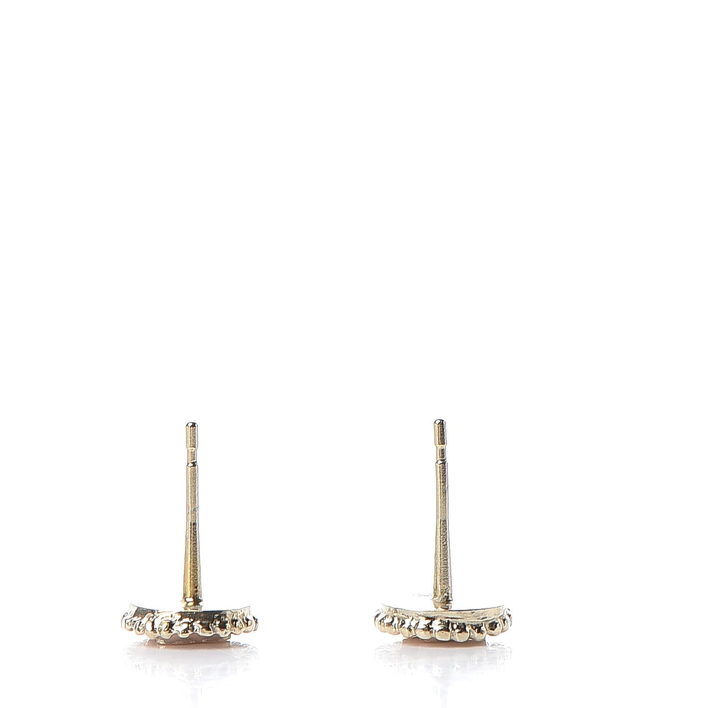 Enamel Round CC Earrings Pink Gold