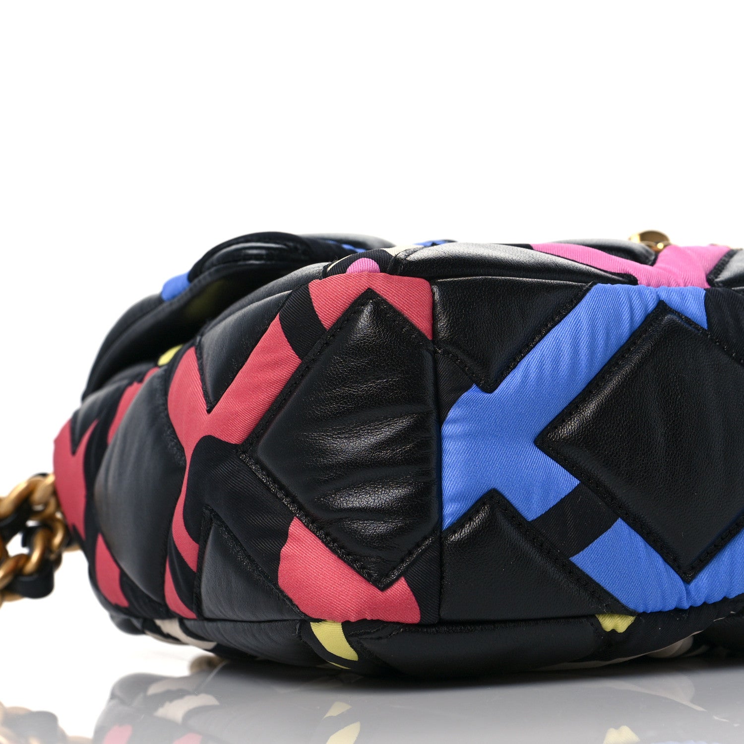 Chanel Lambskin Printed Fabric Medium Chanel 19 Flap Black Multicolor 7 of 8