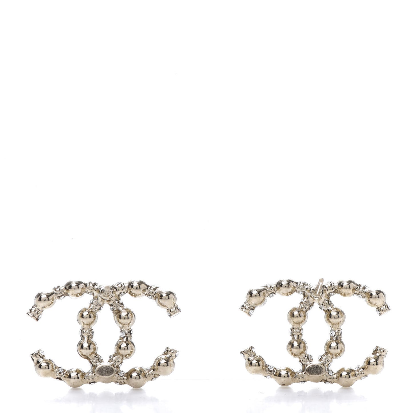 Pearl Crystal Nefertiti CC Earrings Gold
