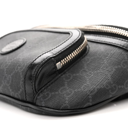 Gucci GG Supreme Monogram Textured Calfskin Retro Interlocking G Belt Bag Black 10 of 14