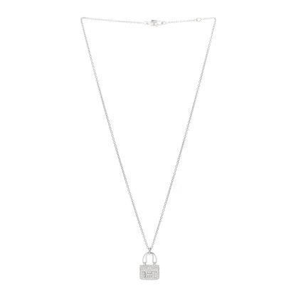 Hermes 18K White Gold Diamond Constance Amulettes Pendant Necklace 3 of 5