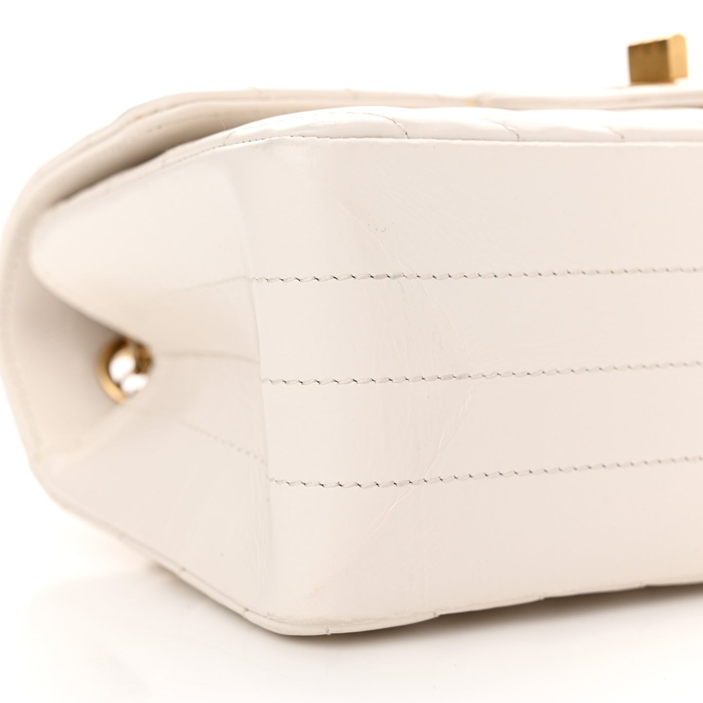 Aged Calfskin Chevron Quilted 2.55 Reissue Mini Flap White