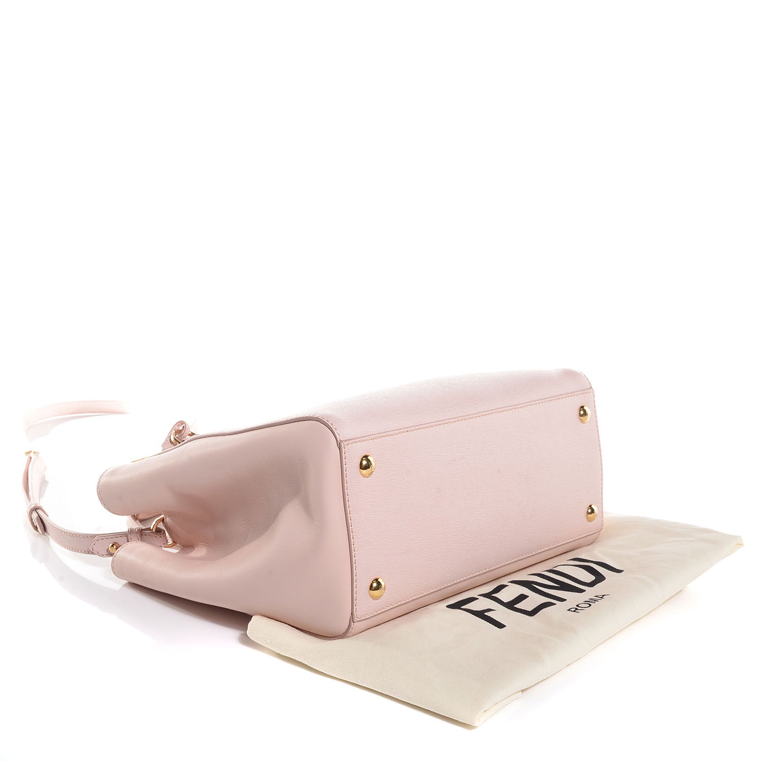 Fendi Vitello Elite Flamingo Petite 2Jours Tote Rosa Plaster 4 of 9