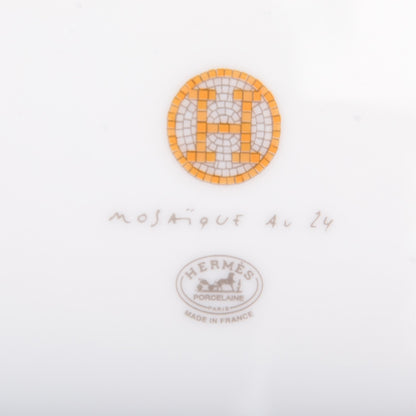 Hermes Porcelain Mosaique Au 24 Gold Dinner Plate Set of 2 5 of 5