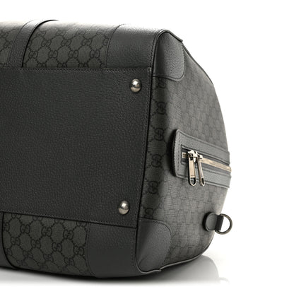 Gucci GG Supreme Monogram Textured Dollar Calfskin Large Savoy Duffle Bag Grey Black Graphite Grey 7 of 9