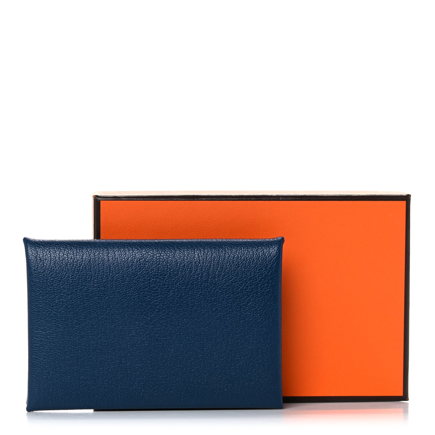 Hermes Chevre Mysore Calvi Card Case Deep Blue 7 of 7