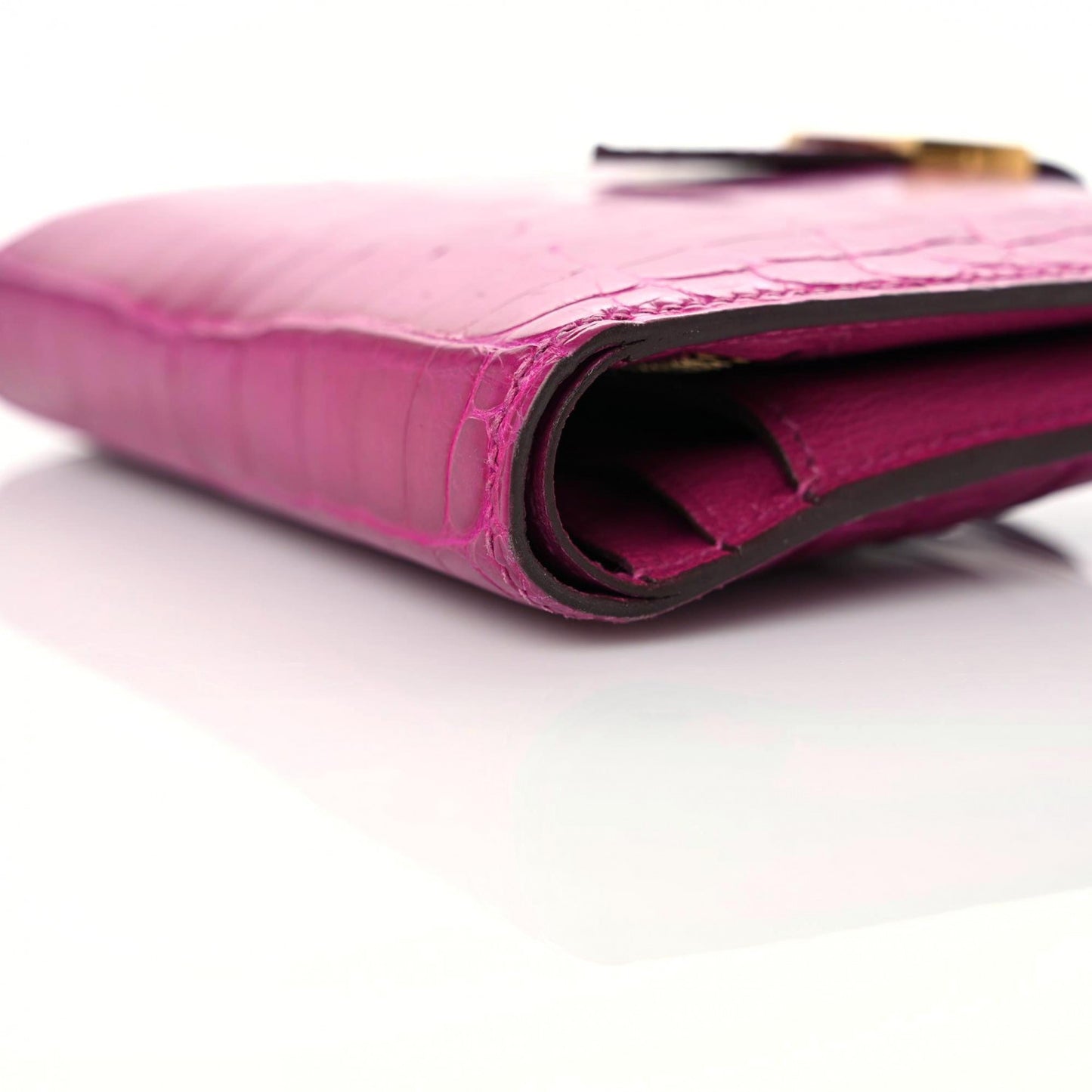 Matte Alligator Bearn Compact Wallet Rose Scheherazade