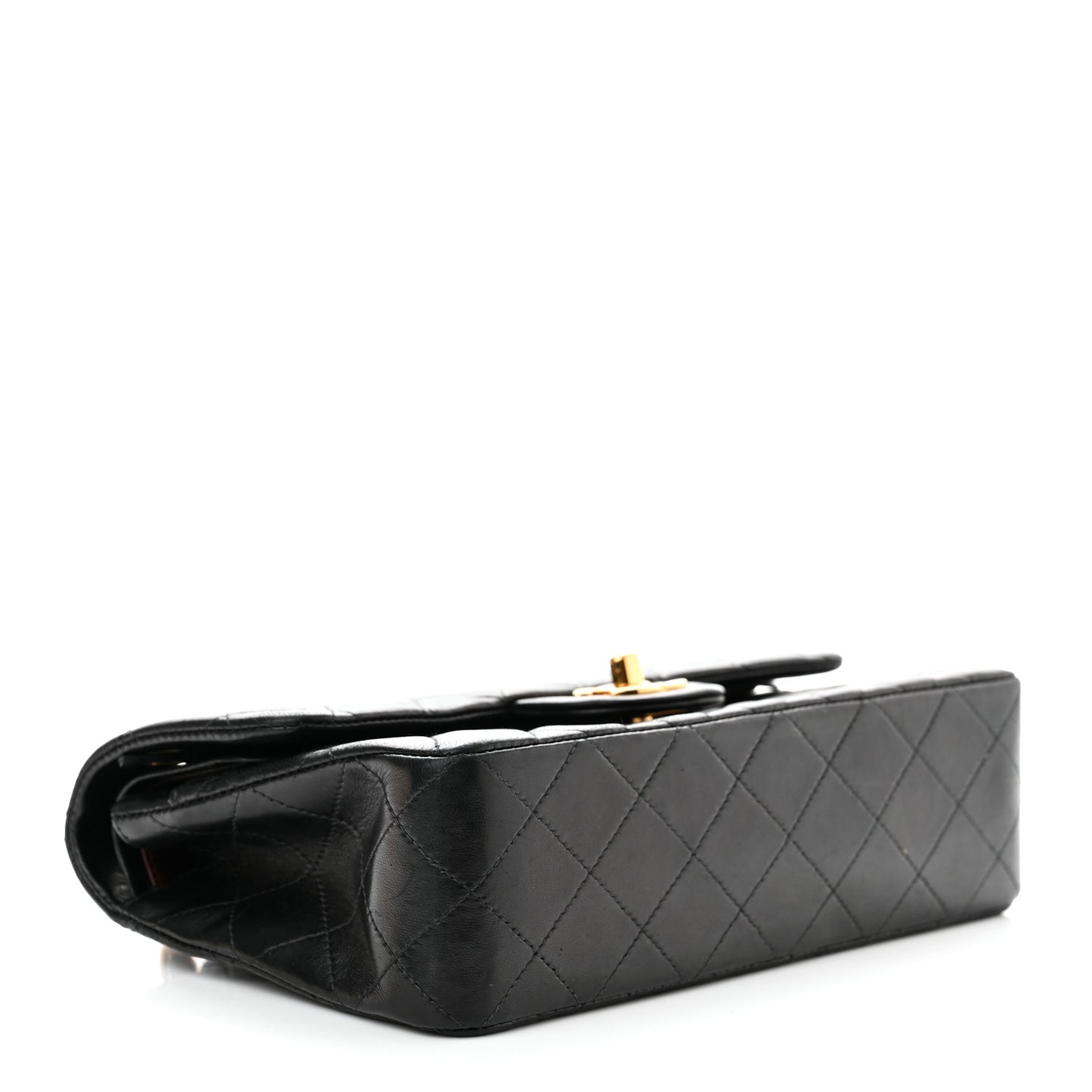 Lambskin Quilted Small Double Flap Black