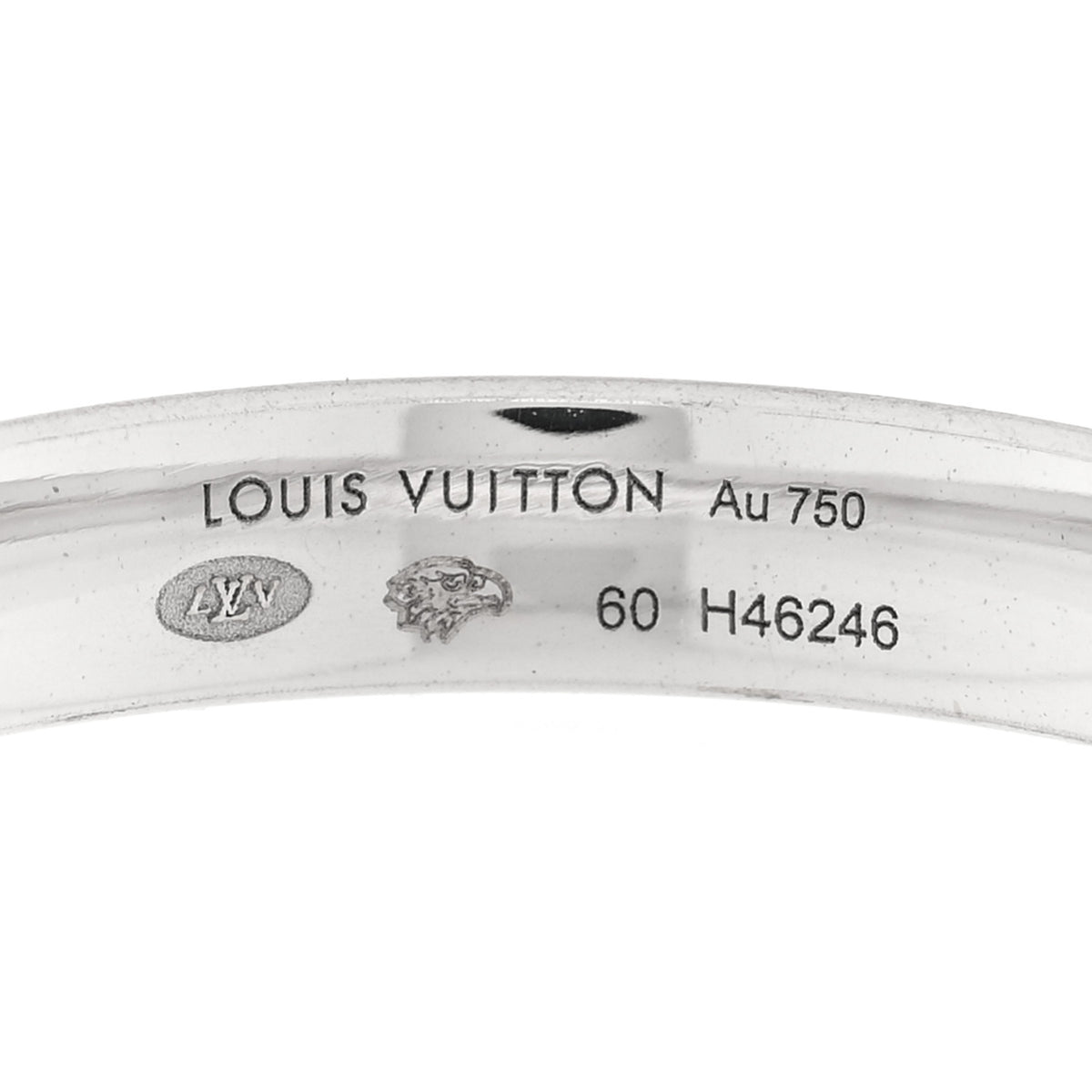 Louis Vuitton 18K White Gold Diamond Le Damier Ring 60 9 4 of 4