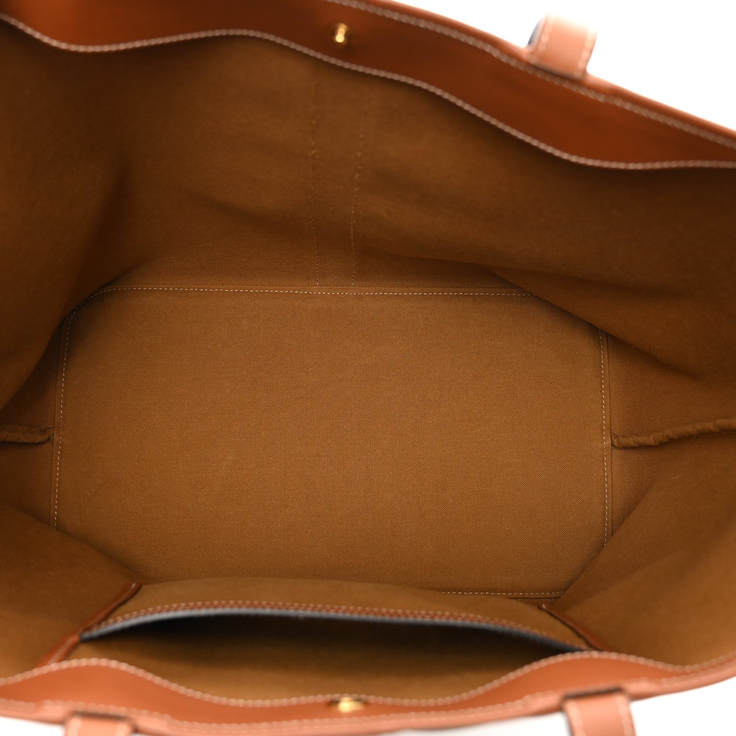 Triomphe Canvas Calfskin Medium Cabas Bag Tan