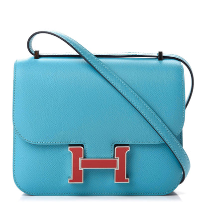 Hermes Epsom Constance 18 Bleu Du Nord Rouge De Coeur 1 of 11