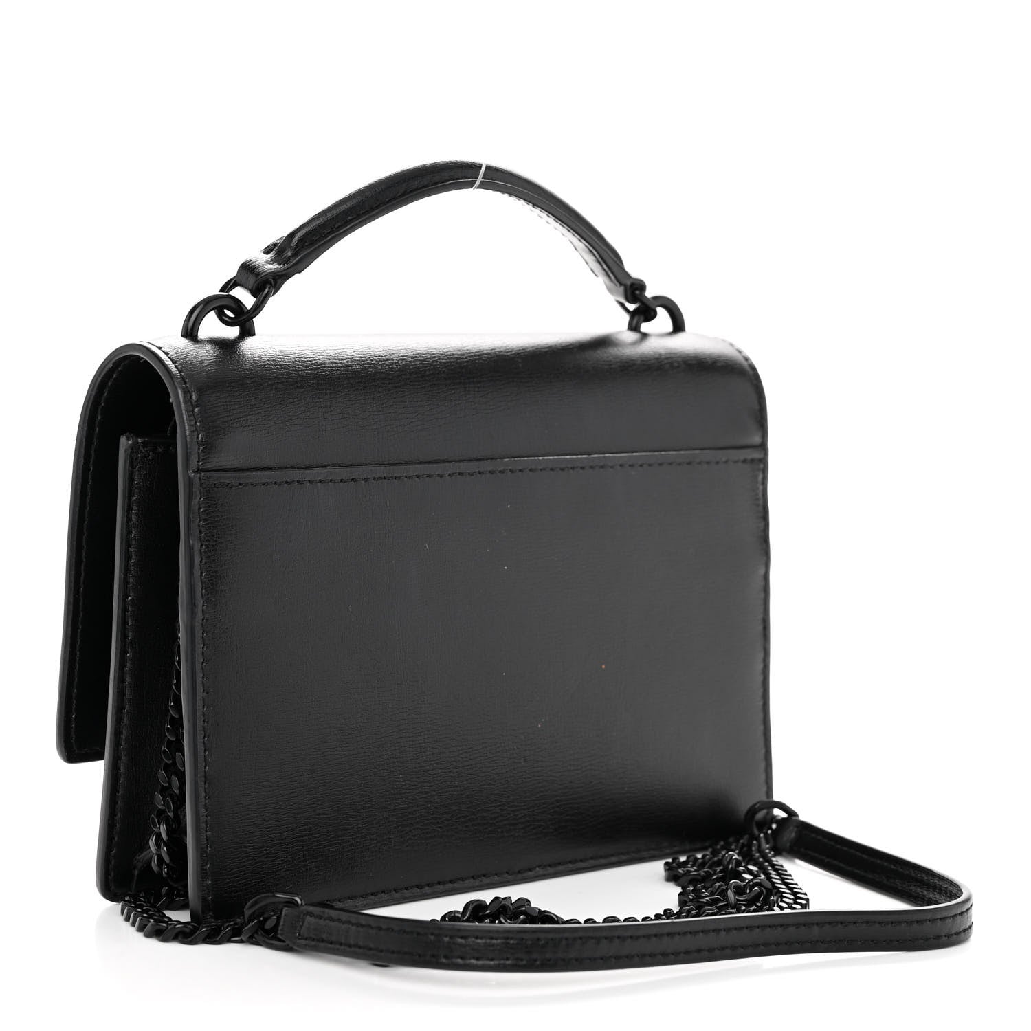 Saint Laurent Calfskin Monogram Sunset Chain Wallet Black 3 of 10