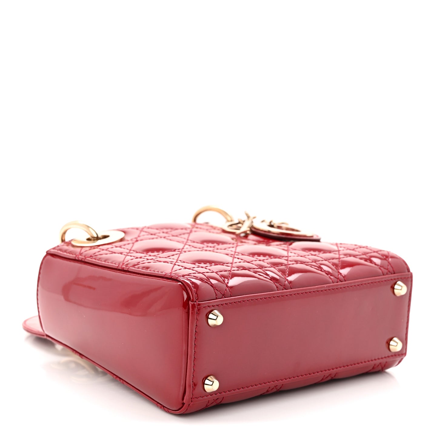 Patent Cannage Mini Lady Dior Red
