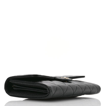 Chanel Caviar Quilted Large Gusset Flap Wallet Black 4 of 9