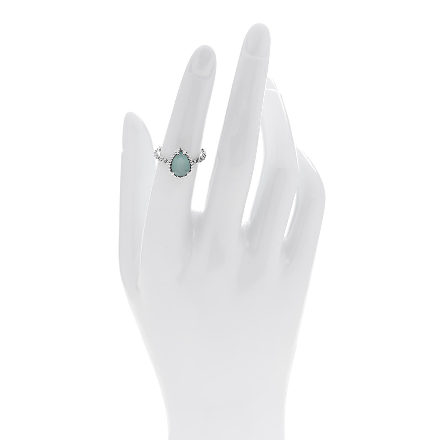 Boucheron 18K White Gold Aquaprase Small Serpent Boheme Ring 51 5.75 2 of 6