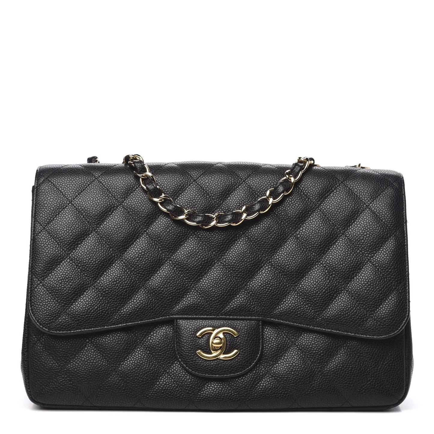 Caviar Quilted Jumbo Single Flap Black