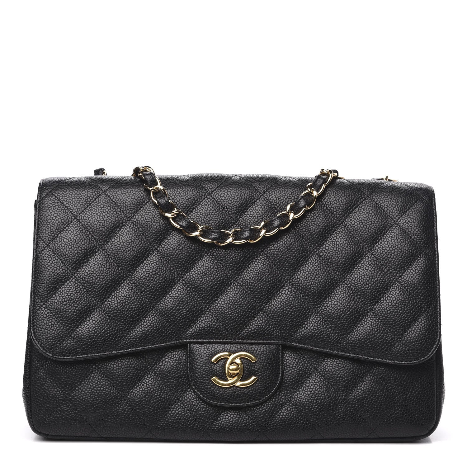 Chanel Caviar Quilted Jumbo Single Flap Black 1 of 12