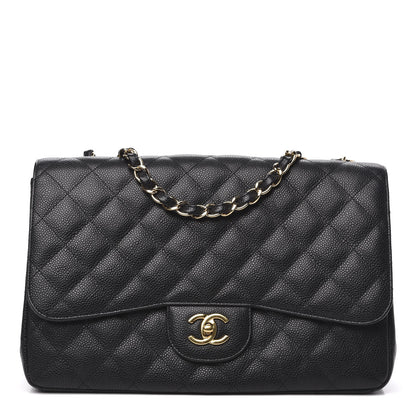 Chanel Caviar Quilted Jumbo Single Flap Black 1 of 12