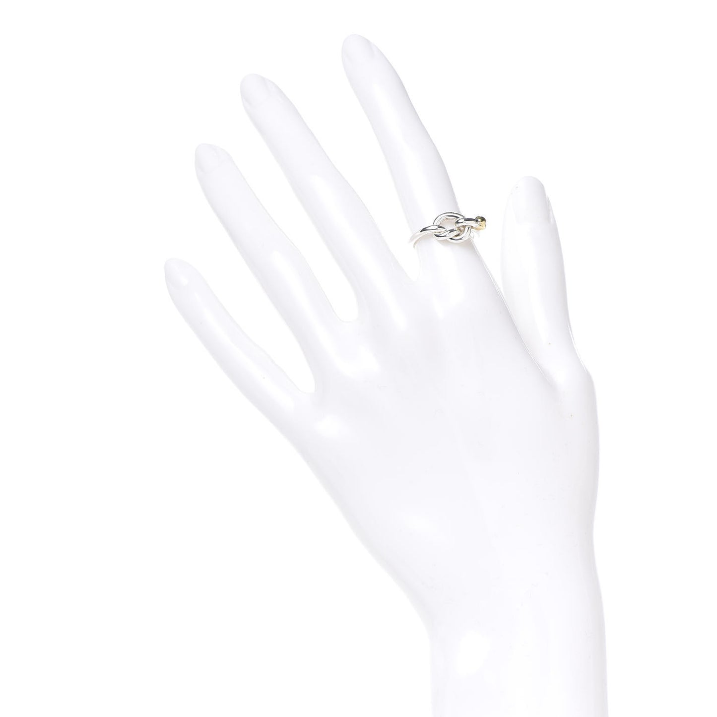 Sterling Silver 18K Yellow Gold Love Knot Ring 48 4.5