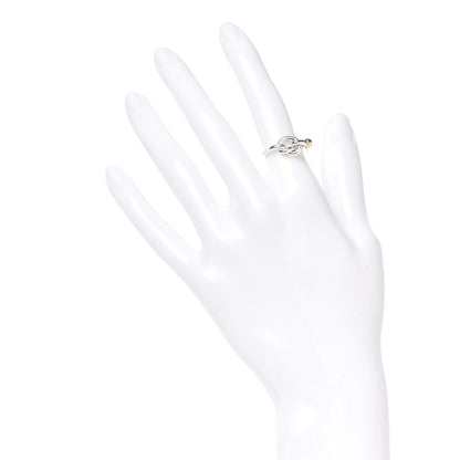 Tiffany Sterling Silver 18K Yellow Gold Love Knot Ring 48 4.5 2 of 4