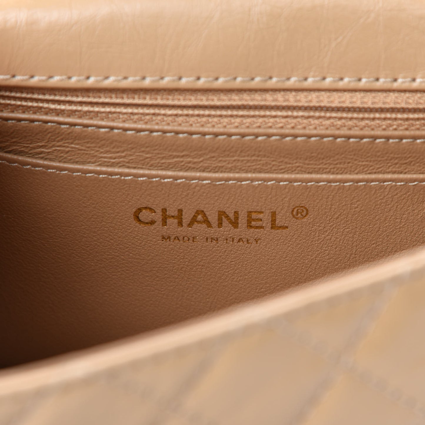 Aged Calfskin Quilted 2.55 Reissue Mini Flap Beige