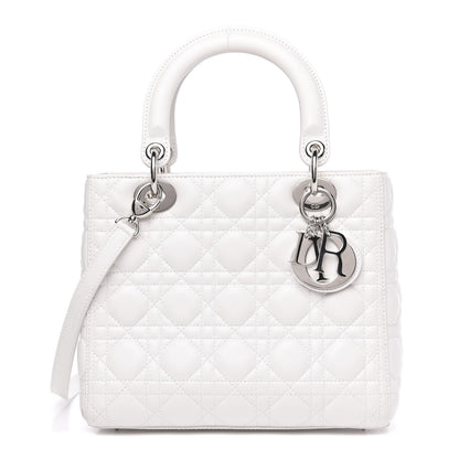 Christian Dior Lambskin Cannage Medium Lady Dior White 1 of 11
