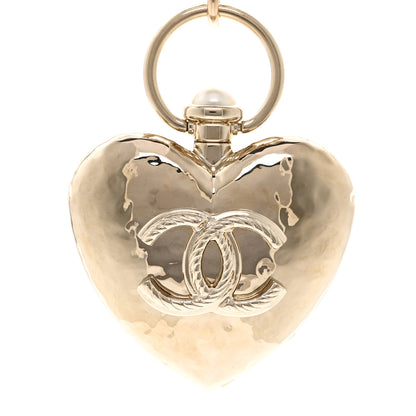 Chanel Metal CC Heart Locket Necklace Gold 4 of 6