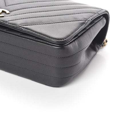 Chanel Calfskin Chevron Quilted Statement Flap Black 10 of 10