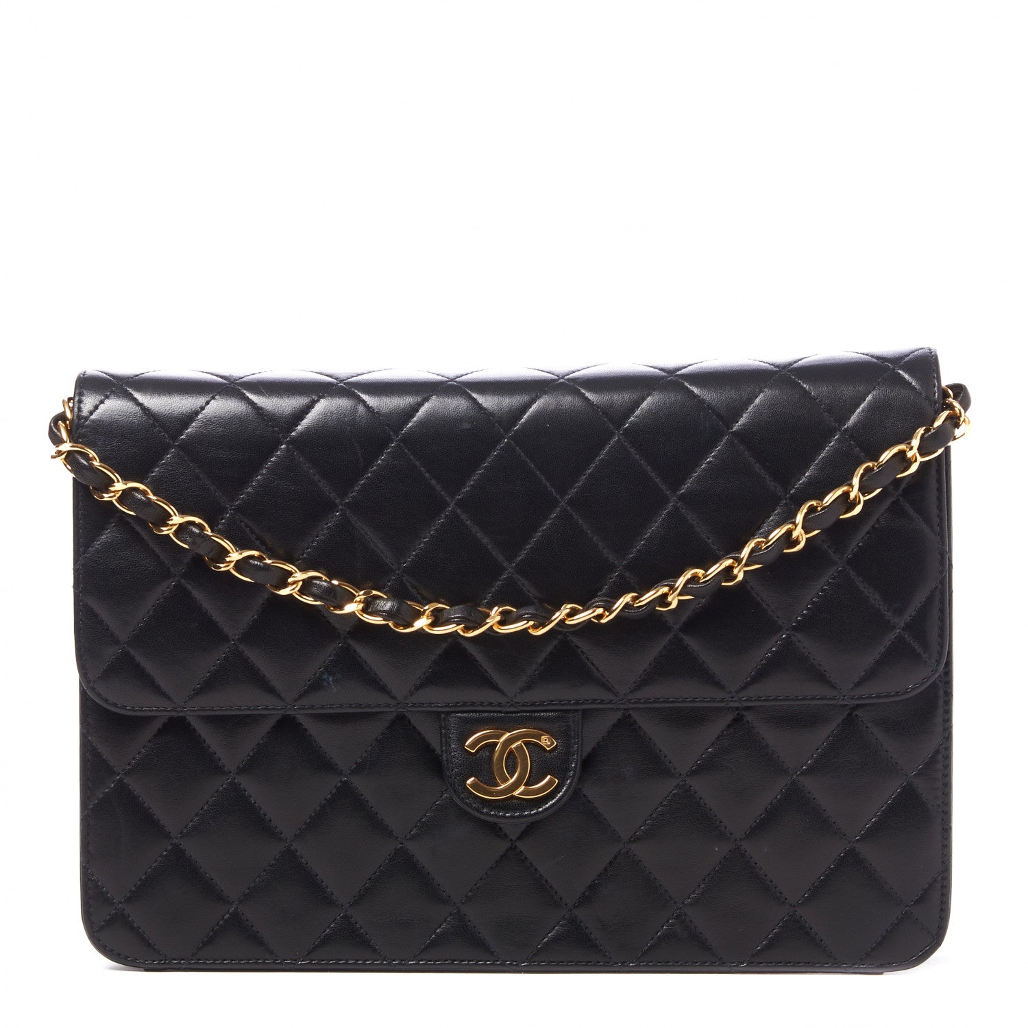 Chanel Lambskin Quilted Medium Single Flap Black 1 of 9